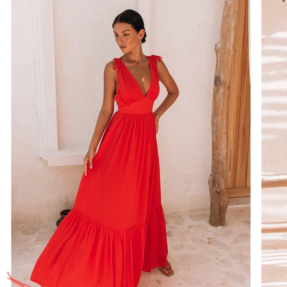 Hello Molly Vibrant Red Maxi Dress